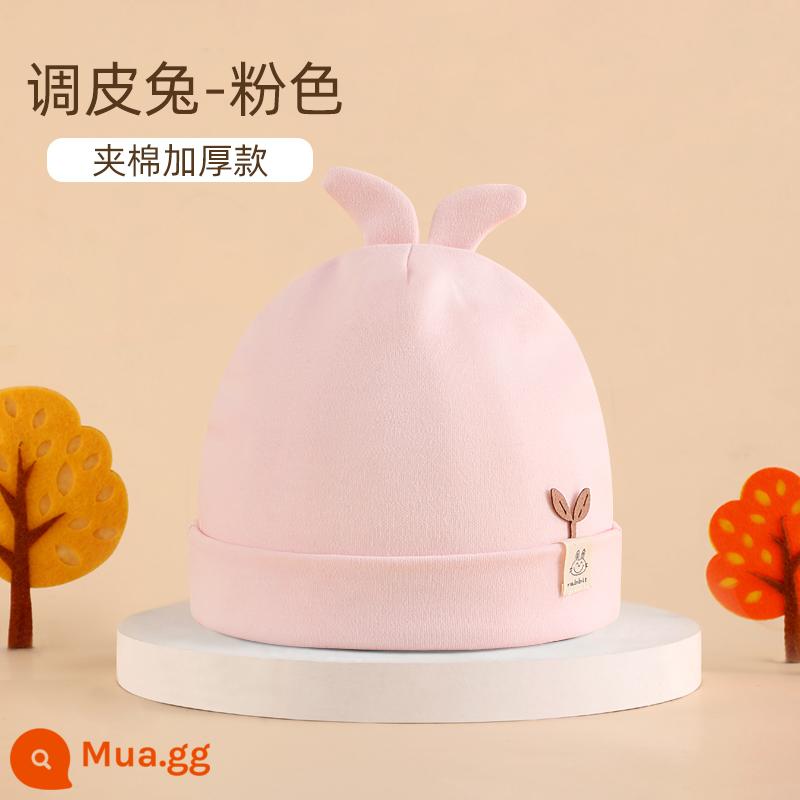 Mũ Bé Bettys Mùa Xuân Và Mùa Thu Mới Cotton Lốp Nón Sơ Sinh Nam Cho Bé Sơ Sinh 0-6 Tháng Mùa Thu Đông - Thỏ Nghịch Ngợm-Hồng (Mùa Thu Đông)