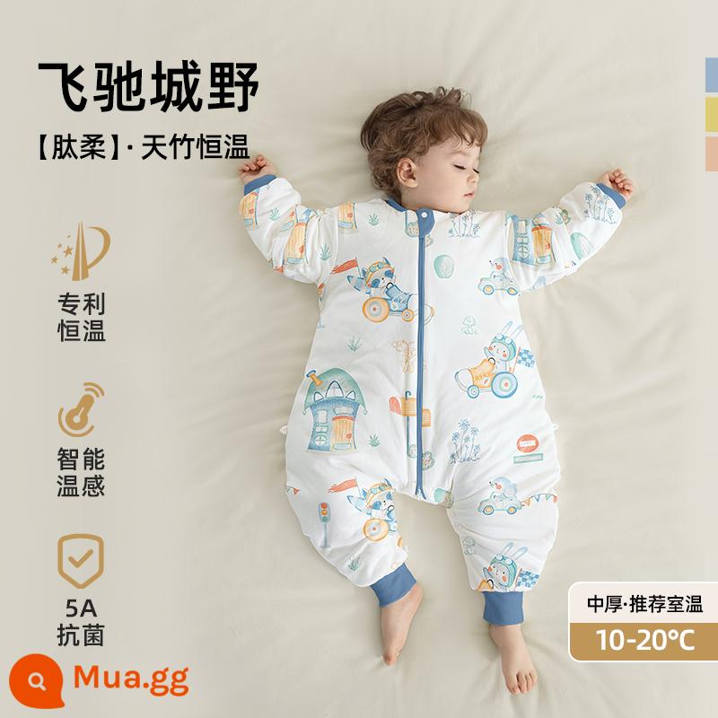 Túi ngủ trẻ em Betex mẫu xuân hạ thu đông nhiệt độ không đổi cotton nguyên chất bốn mùa phổ quát trẻ em chăn chống đá túi ngủ trẻ em chia chân - Nhiệt độ không đổi thông minh [độ dày trung bình vào mùa thu đông, nhiệt độ phòng 10-20oC] chạy nhanh qua thành phố