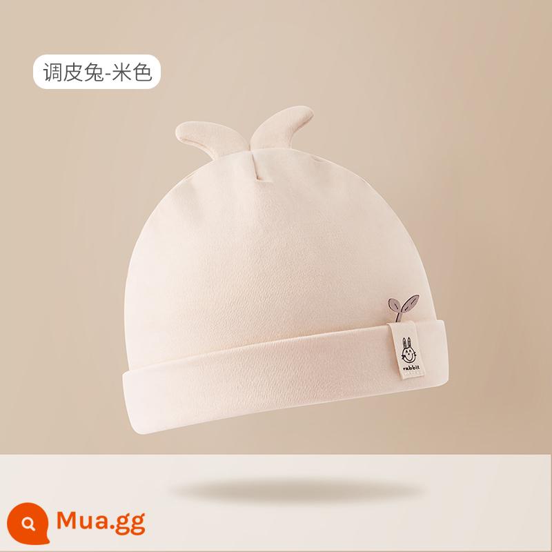 Mũ Bé Bettys Mùa Xuân Và Mùa Thu Mới Cotton Lốp Nón Sơ Sinh Nam Cho Bé Sơ Sinh 0-6 Tháng Mùa Thu Đông - Thỏ nghịch ngợm-M (Xuân Thu)