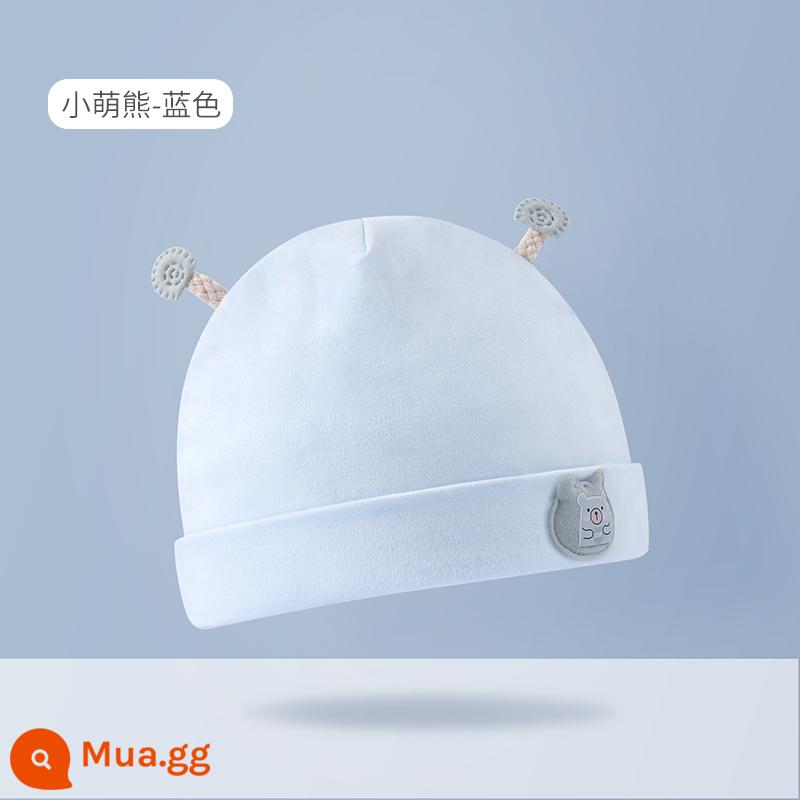 Mũ Bé Bettys Mùa Xuân Và Mùa Thu Mới Cotton Lốp Nón Sơ Sinh Nam Cho Bé Sơ Sinh 0-6 Tháng Mùa Thu Đông - Gấu Nhỏ Dễ Thương-Xanh (Xuân Thu)