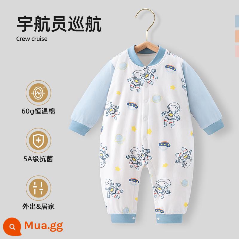 Bộ quần áo trẻ em Bettys mùa xuân và mùa thu áo liền quần sơ sinh cotton nguyên chất áo liền quần bốn mùa bộ đồ ngủ dài tay - Du thuyền du hành vũ trụ - Quilted