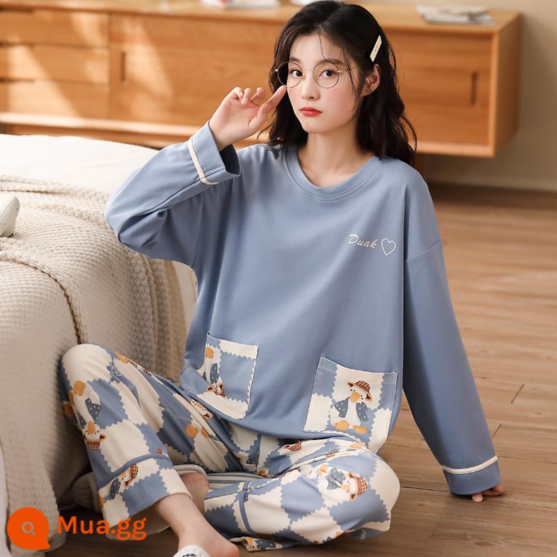 Bộ Đồ Ngủ Cho Nữ Xuân Thu 2023 Mới Dài Tay Nguyên Chất Cotton Mỏng Bé Gái Kẻ Sọc Mặc Nhà Hai Bộ đồ Mùa Hè - AC96387