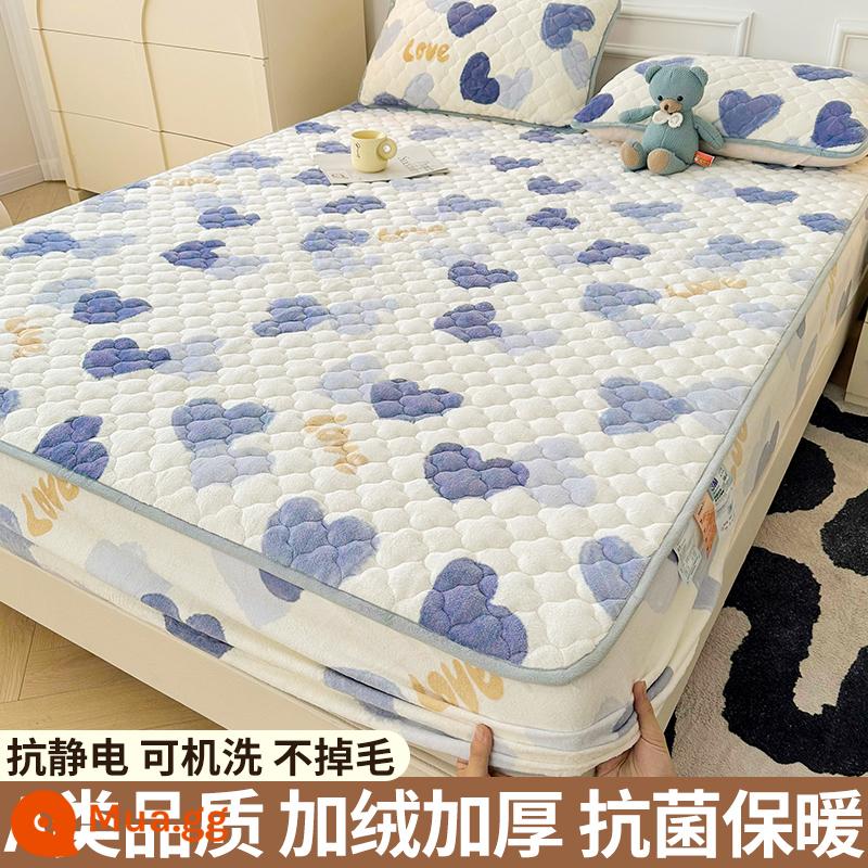 Nhung sữa chần bông trang bị tấm đơn mảnh san hô flannel trải giường mùa đông dày Simmons nệm giường túi trải giường - Cảm giác mạnh [Kháng khuẩn loại A/ấm áp và không bong tróc]