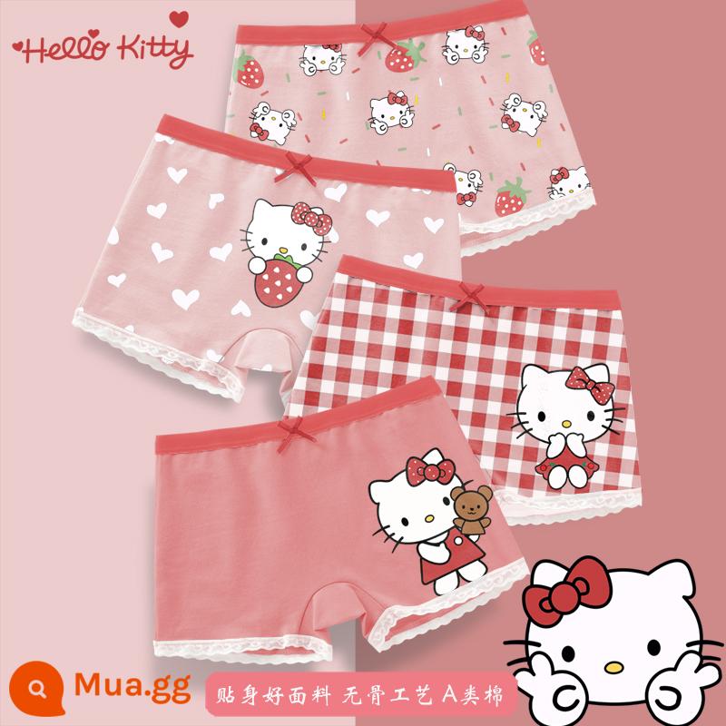 Quần lót trẻ em bé gái cotton nguyên chất full boxer bé gái trung và lớn quần đùi boxer trẻ em năm sinh thỏ đỏ Tết - 4M--ST-80088