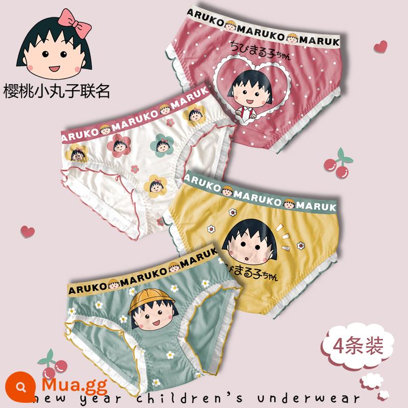 Quần lót trẻ em bé gái cotton nguyên chất full boxer bé gái trung và lớn quần đùi boxer trẻ em năm sinh thỏ đỏ Tết - 4M--ST-80175