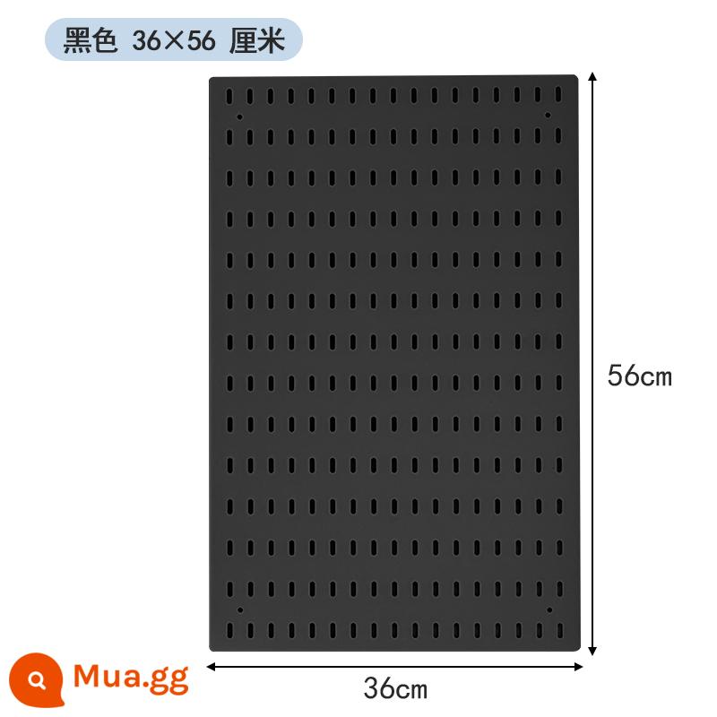 Bảng đục lỗ màu đen phụ kiện đa năng thích ứng lỗ dài có giá để đồ hộp bảo quản thích hợp cho gia đình giỏ treo tủ ăn móc - Phiên bản dọc màu đen song song 36*56 (bao gồm miếng dán vít)