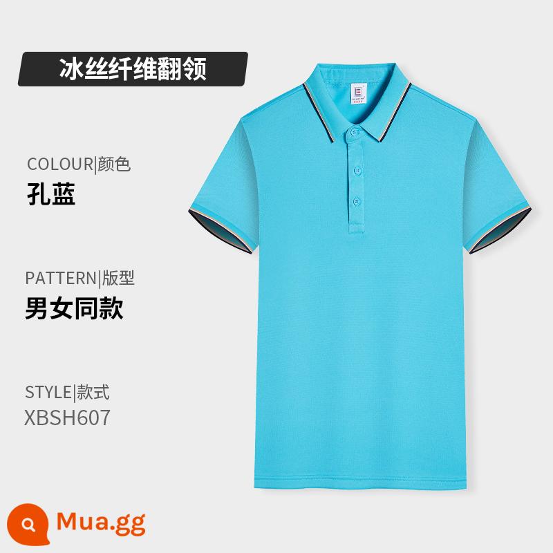 Quần áo công sở có ve áo bằng vải cotton nguyên chất in logo tùy chỉnh áo sơ mi polo khô nhanh dự tiệc công ty Áo sơ mi văn hóa tay ngắn có thêu in - Loại F-Konglan