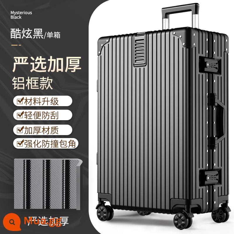 Khung Nhôm Hành Lý Tắt Tiếng Đa Năng Bánh Xe Đẩy Ốp Lưng 24 Inch Nữ Vali Bao Da 20 Mật Khẩu Lên Máy Bay bé Trai - Màu đen cá tính [Khung nhôm được lựa chọn nghiêm ngặt]