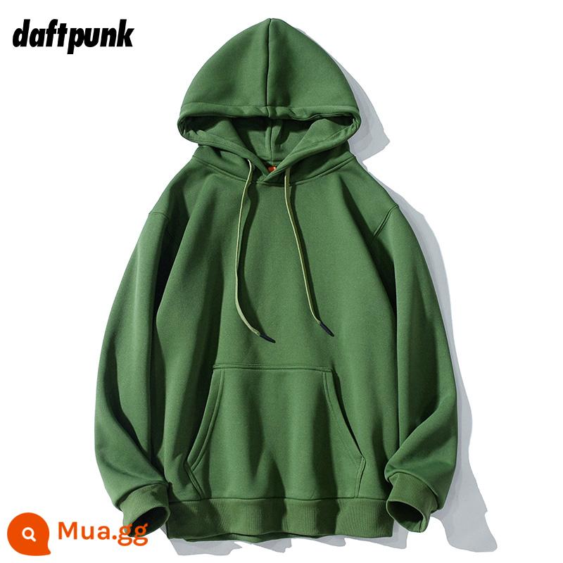 Mùa Thu Mới Retro Đỏ Rượu Lười Màu Trơn Hoodie Nam Nữ Tất Cả Trận Đấu Thường Cặp Đôi Áo Khoác - WY0707 đá malachit xanh