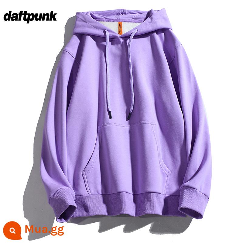 Nặng 500G Không Lông Cừu Mỹ Retro Có Mũ Nam Nữ Đồng Màu Lười Gió Cặp Đôi Áo Hoodie Plus Áo Khoác Nỉ - WYY078 Khoai môn tím-tinh khiết