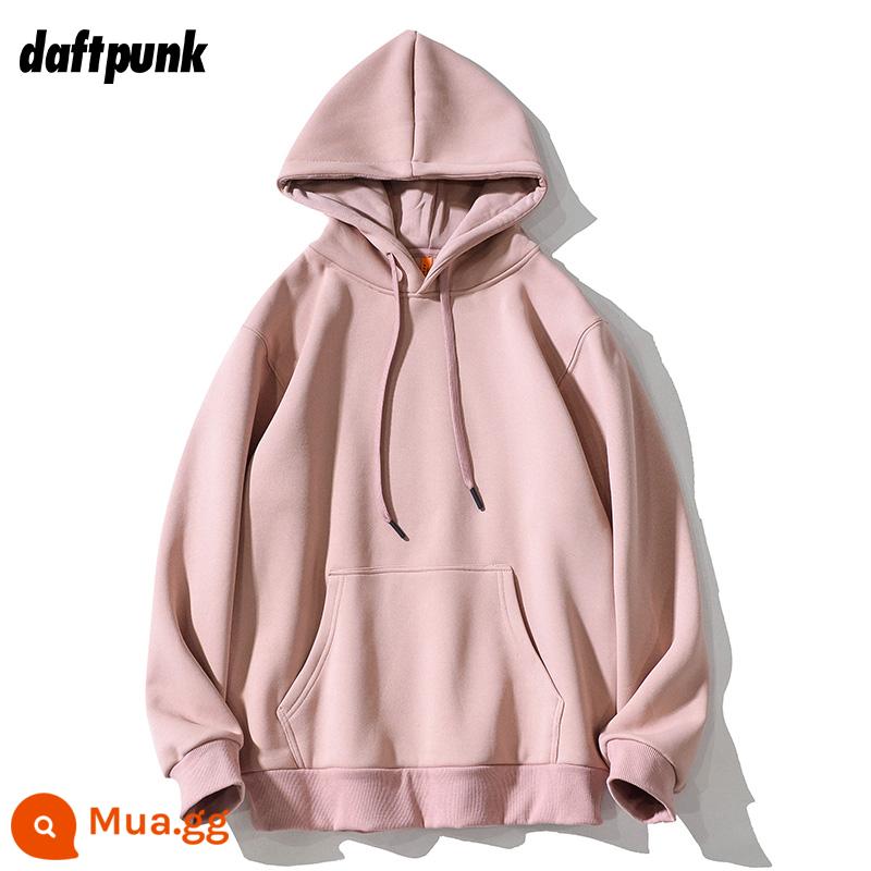 Mùa Thu Mới Retro Đỏ Rượu Lười Màu Trơn Hoodie Nam Nữ Tất Cả Trận Đấu Thường Cặp Đôi Áo Khoác - WY0707 hồng đậm