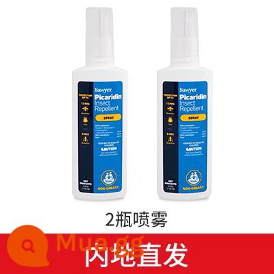 Hoa Kỳ nhập khẩu Sawyer Kem dưỡng da đuổi muỗi Sawyer phun câu cá chống muỗi amin em bé phụ nữ mang thai chống muỗi ve bọ chét - [Xịt 118ml] 2 chai