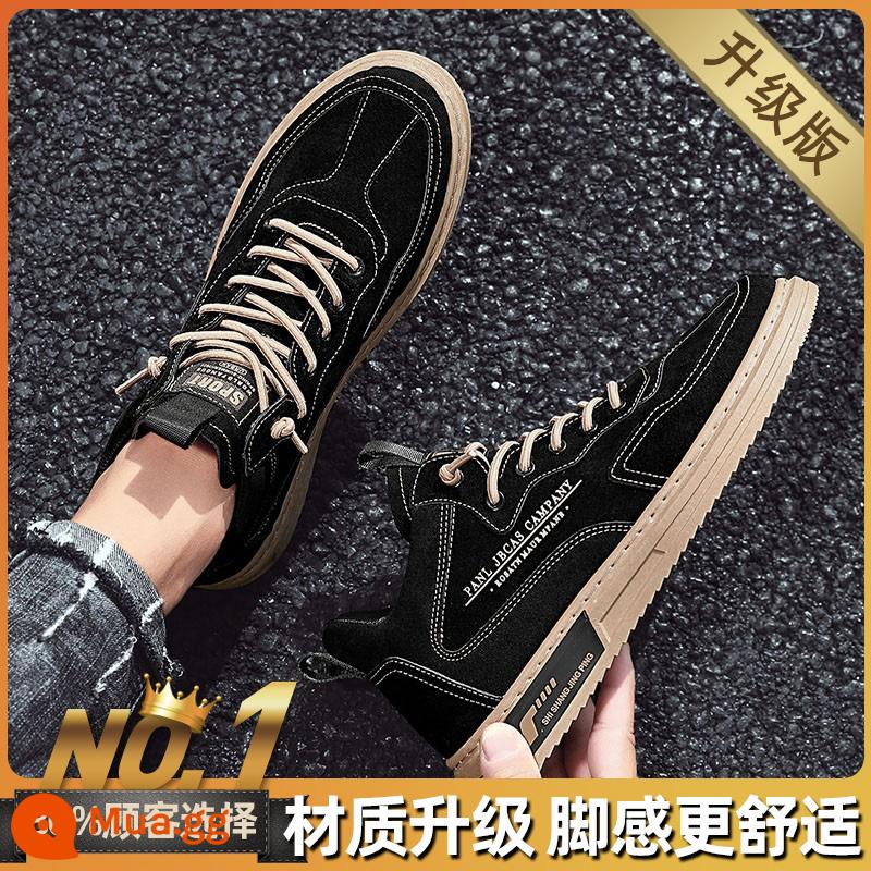 Giày Nam Mùa Đông 2022 Mới Plus Nhung Ấm Thể Thao Giày Sneaker Nam Mùa Thu Đen Bảo Hiểm Lao Động Giày Hợp Thời Trang - A805 màu đen (model nâng cấp)