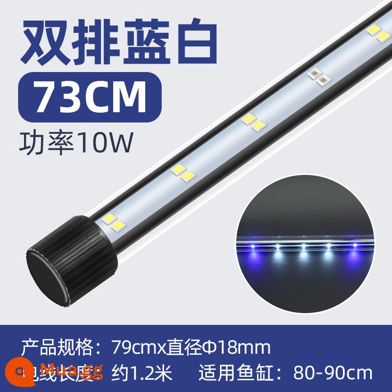 Bể Cá Đèn LED Chống Thấm Nước Ba Màu Đổi Màu Toàn Quang Phổ Sáng Ánh Sáng Nhỏ Chiếu Sáng Bể Cá Ánh Sáng Đánh Giá Cá Ánh Sáng Mút - T4 xanh trắng 73cm phù hợp cho bể 80-90cm