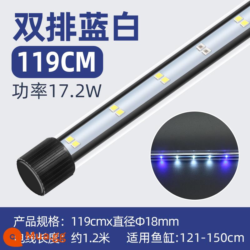 Bể Cá Đèn LED Chống Thấm Nước Ba Màu Đổi Màu Toàn Quang Phổ Sáng Ánh Sáng Nhỏ Chiếu Sáng Bể Cá Ánh Sáng Đánh Giá Cá Ánh Sáng Mút - T4 xanh trắng 119cm phù hợp cho xi lanh 121-150cm