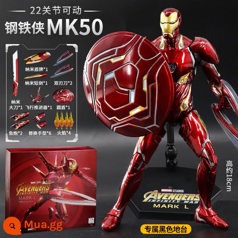 Trung Chuyển Người Sắt Marvel Avengers Mô Hình Bé Trai Vật Trang Trí Người Nhện Đồ Chơi Đội Trưởng Mỹ Hulk - MK50 Iron Man [Hộp quà tặng + Giá đỡ màu đen + 11 phụ kiện]