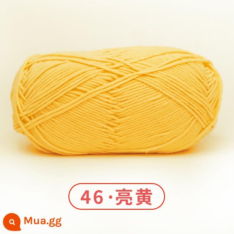 Xuefeier 5 sợi bông sữa búp bê dễ thương 5 sợi cotton chải kỹ sợi sỉ dệt tay tự làm mũ kẹp tóc - 46 màu vàng tươi