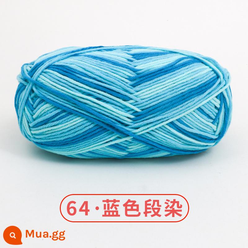 Xuefeier 5 sợi bông sữa búp bê dễ thương 5 sợi cotton chải kỹ sợi sỉ dệt tay tự làm mũ kẹp tóc - Thuốc nhuộm không gian 64-Blue