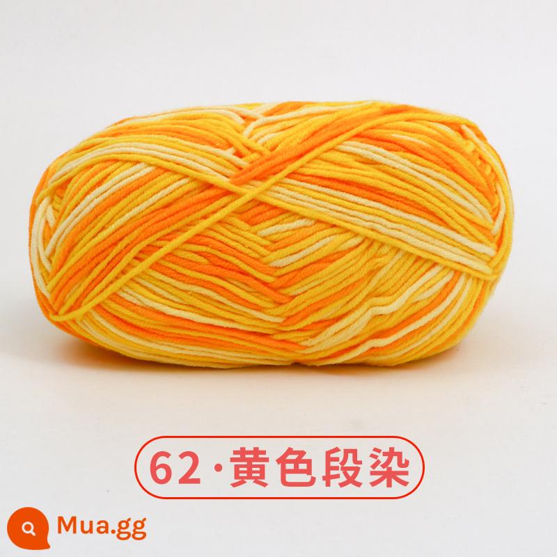 Xuefeier 5 sợi bông sữa búp bê dễ thương 5 sợi cotton chải kỹ sợi sỉ dệt tay tự làm mũ kẹp tóc - Thuốc nhuộm phần 62 màu vàng