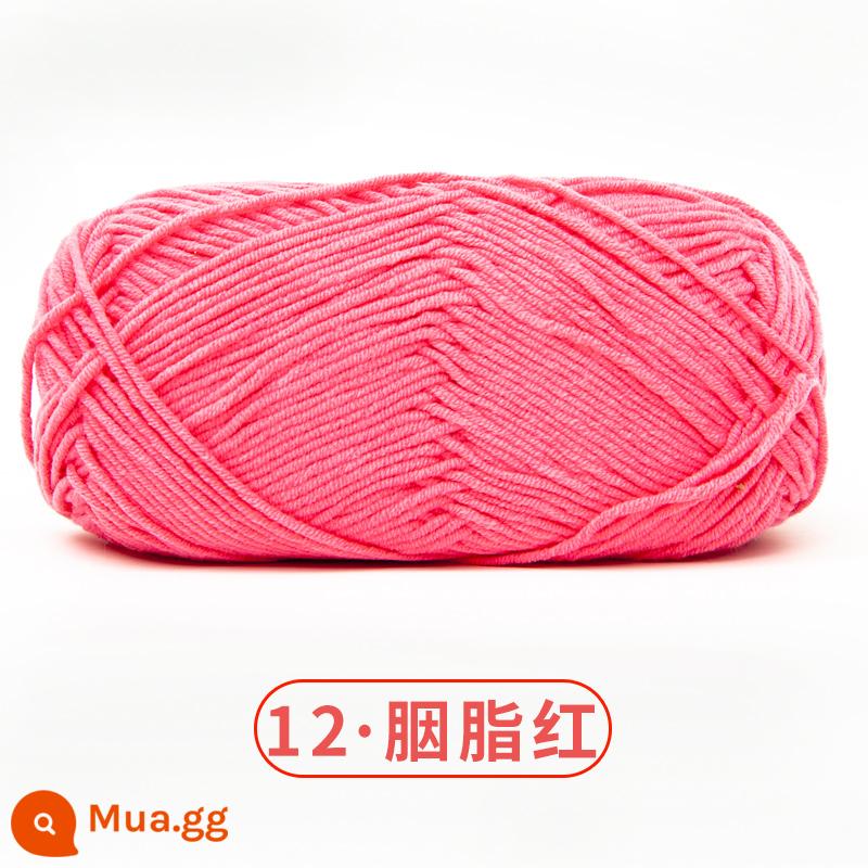 Xuefeier 5 sợi bông sữa búp bê dễ thương 5 sợi cotton chải kỹ sợi sỉ dệt tay tự làm mũ kẹp tóc - 12 carmine