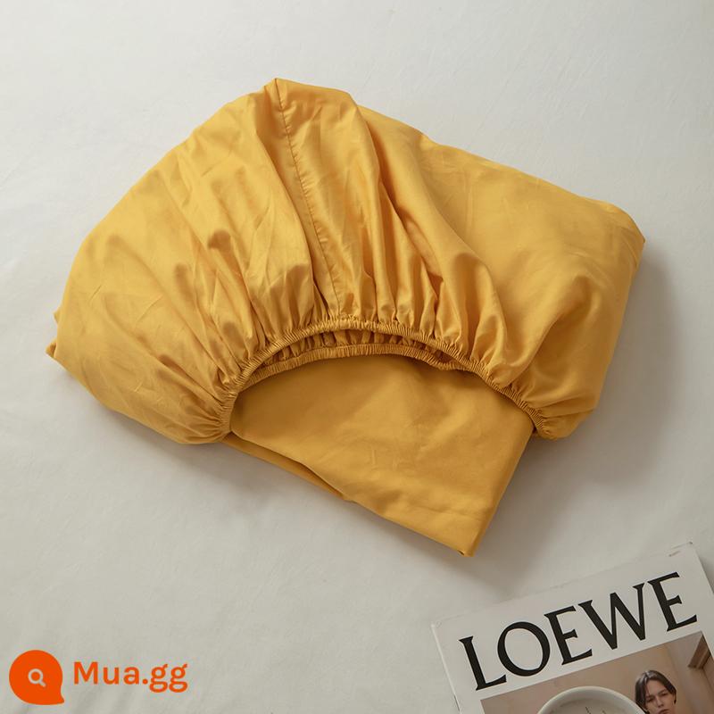 Ins đồng màu tấm trang bị đơn mảnh 100 cotton nguyên chất đậu bông ga trải giường chống bụi Simmons tấm bảo vệ nệm bộ ba món - vàng ấm áp