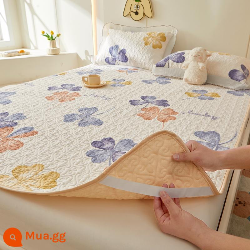 Tấm trải giường bằng vải cotton tatami nguyên chất, tấm trải giường, tấm trải giường mềm mại, chống trơn trượt, tấm lót giường bằng vải cotton mùa xuân và mùa hè, tấm trải giường bằng vải bông nguyên chất, một mảnh - bốn lá may mắn