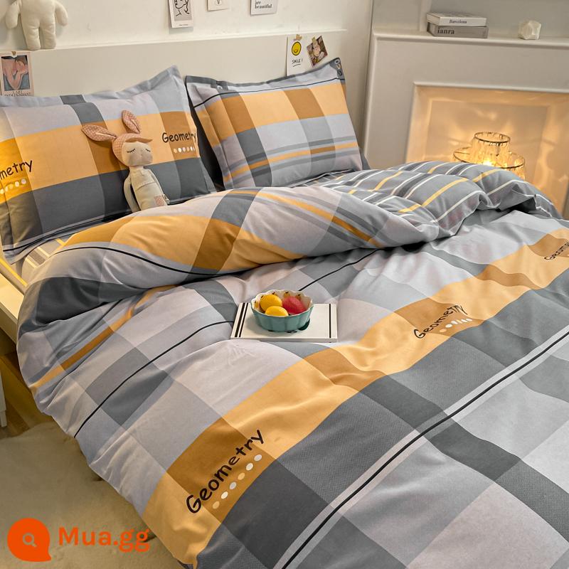 Đơn giản bông chải vỏ chăn đơn mảnh cotton thu đông dày đơn ký túc xá 150x200x230 đôi vỏ chăn - Ấn tượng phong cách Châu Âu