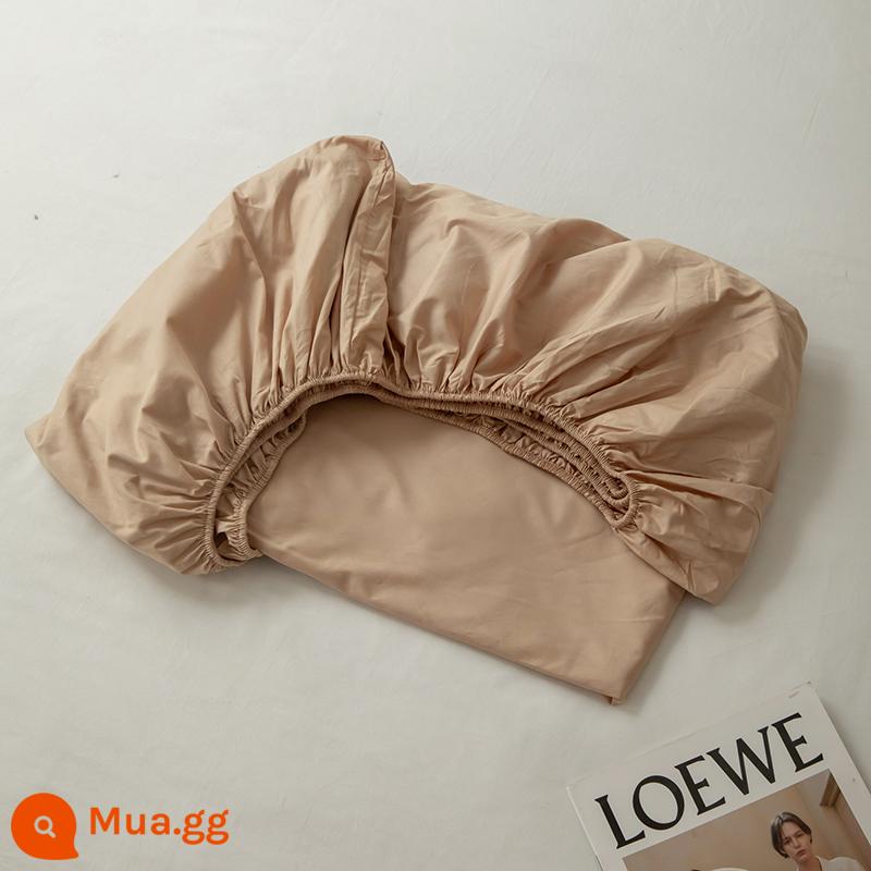 Ins đồng màu tấm trang bị đơn mảnh 100 cotton nguyên chất đậu bông ga trải giường chống bụi Simmons tấm bảo vệ nệm bộ ba món - Khaki