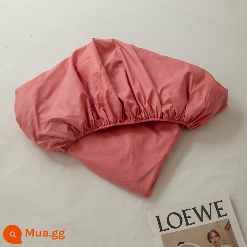 Ins đồng màu tấm trang bị đơn mảnh 100 cotton nguyên chất đậu bông ga trải giường chống bụi Simmons tấm bảo vệ nệm bộ ba món - Yến Hồng