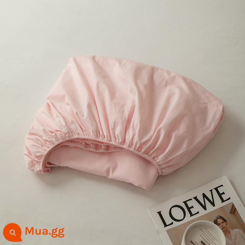 Ins đồng màu tấm trang bị đơn mảnh 100 cotton nguyên chất đậu bông ga trải giường chống bụi Simmons tấm bảo vệ nệm bộ ba món - màu hồng nhạt