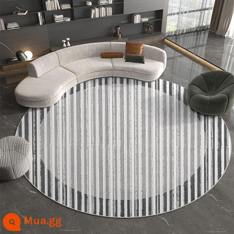 Hiện đại nhỏ gọn tròn thảm phòng khách ánh sáng hội trường sang trọng sofa chăn nghiên cứu văn phòng bàn cà phê đệm tùy chỉnh - Sọc Xám-1D Tròn