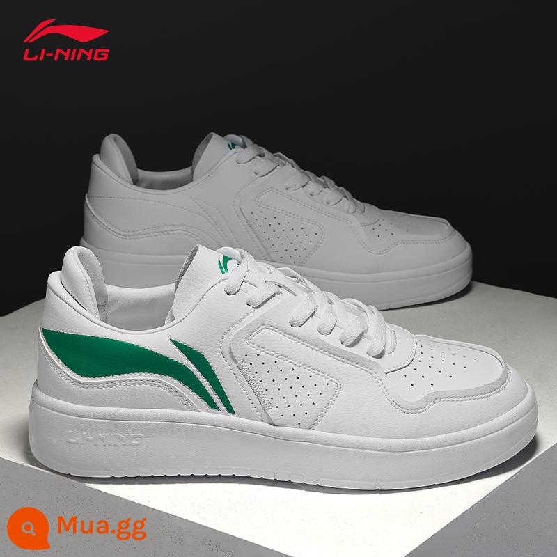 Giày sneakers nam Li Ning mùa đông 2022 giày trắng mới chính hãng cổ thấp thể thao giày trắng giày lười hợp thời trang - Giày trắng-trắng/xanh