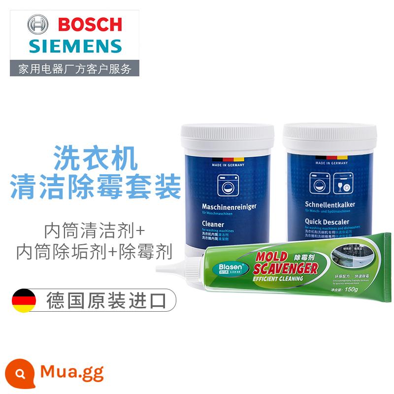 Bộ chất tẩy rửa lồng máy giặt Siemens Bosch Bộ làm sạch lồng giặt, tẩy cặn và loại bỏ nấm mốc chính hãng từ Đức - Chất tẩy rửa + Chất tẩy cặn + Loại bỏ nấm mốc