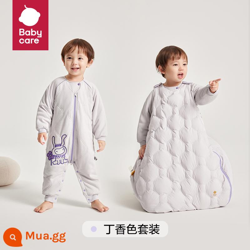 Túi ngủ xẻ chân babycare babycare mùa thu đông chống nhảy xuống ấm áp hộp quà chăn bông chống đá cho trẻ em - tử đinh hương