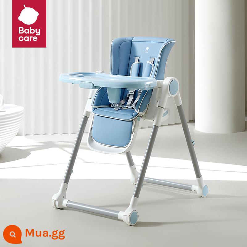 Babycare Ghế Ăn Cho Bé Trẻ Em Bàn Ăn Ghế Đa Năng Có Thể Gập Lại Hộ Gia Đình Ghế Em Bé Di Động - thanh thản màu xanh