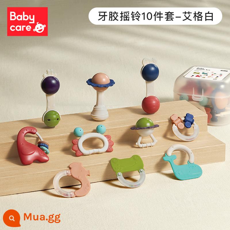 Babycare Cao Cấp Tay Lục Lạc Đồ Chơi Xếp Hình Nắm Tập Răng Fixer Có Thể Cắn 0-3-6 Tháng - Bộ lục lạc cơ bản 10 món-Aigebai