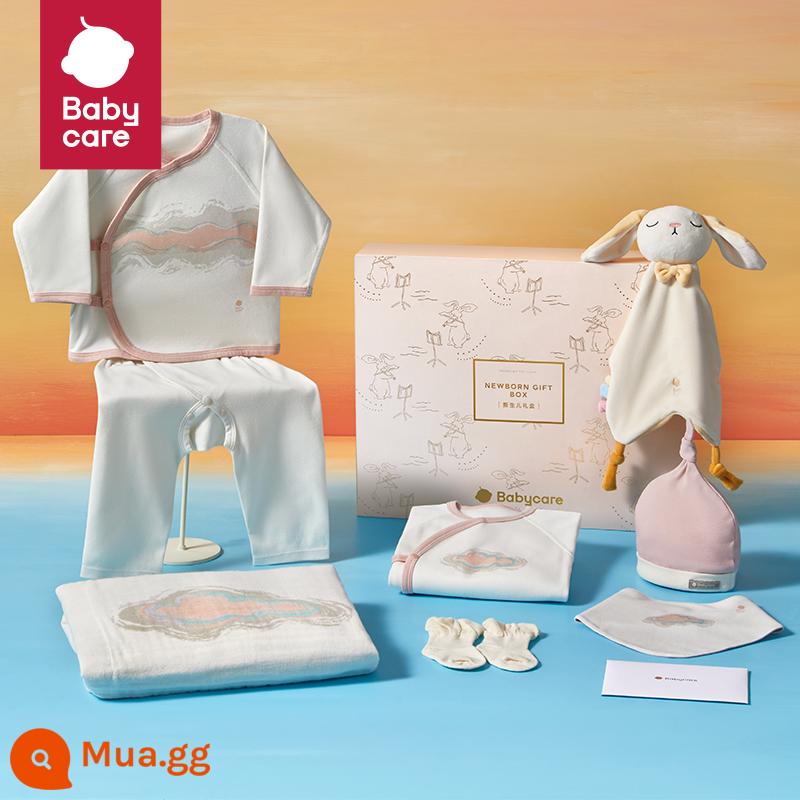 Hộp Quà Tặng Cuộc Họp Babycare Sơ Sinh Đồ Dùng Cho Bé Sơ Sinh Thương Hiệu Lớn Mới Cho Bé Đầy Tháng Quà Tặng Quần Áo - Bộ mười mảnh bột rễ sen nhẹ bốn mùa