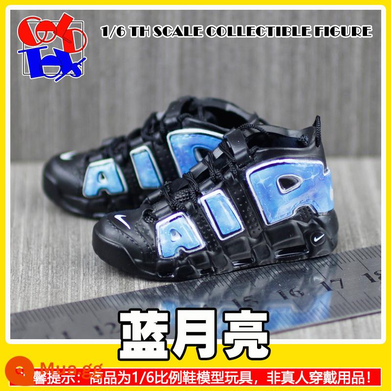 Hợp thời trang Handmade Sneakers Model Stereo Model Mini Shoes Pippen Series Trang trí quà tặng [Mẫu Zhongshan] - Trăng xanh [cặp]