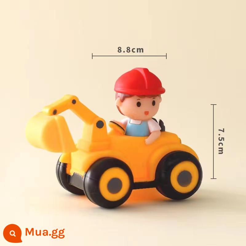 Máy xúc Trang trí bánh Máy xúc Máy ủi Sinh nhật cậu bé Kỹ thuật Xe Roadblock Plug-in Đào Monster Hand Ornament - Máy xúc vinyl trong suốt 2 miếng