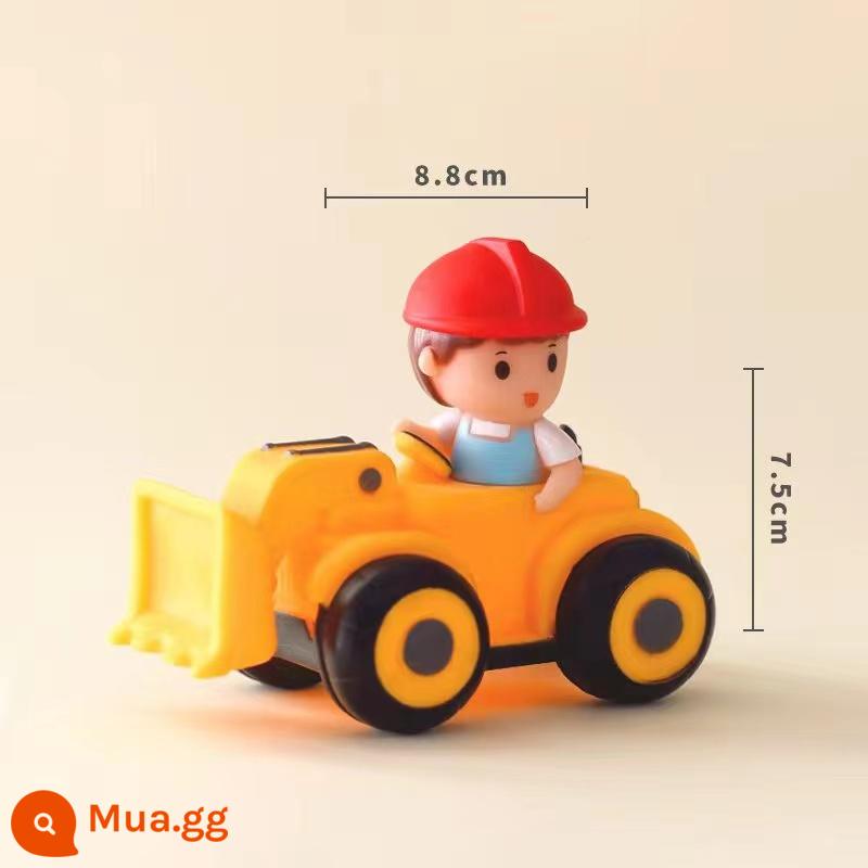 Máy xúc Trang trí bánh Máy xúc Máy ủi Sinh nhật cậu bé Kỹ thuật Xe Roadblock Plug-in Đào Monster Hand Ornament - Máy ủi cao su màu vàng 2 chiếc