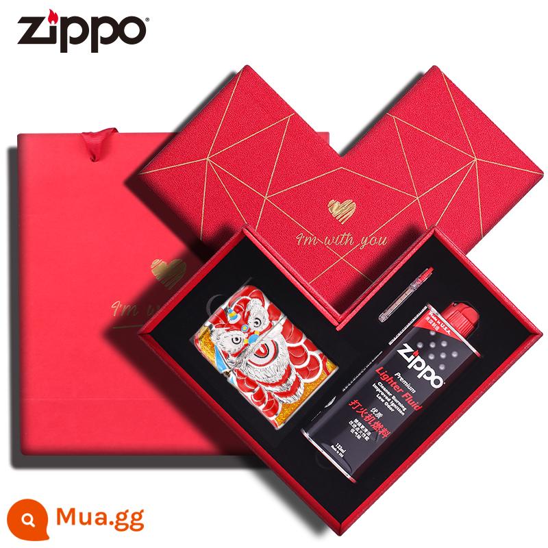 Zippo Chính Hãng Chính Hãng Bật Lửa Hongyun Cầm Đồ Nặng Máy Độc Lập Số Kho Báu Chính Hãng Chống Gió Dầu Hỏa Quà Tặng - Chúc may mắn-Bạc [Hộp quà hình trái tim]