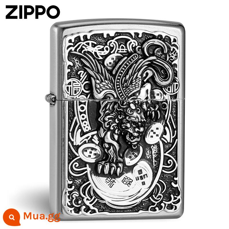 Bật Lửa Zippo Official Flagship Store Chính Hãng Bật Lửa Pixiu Miếng Dán Zippo Chính Hãng Chống Gió Dầu Hỏa Tặng - Pixiu [máy mới không có dầu]