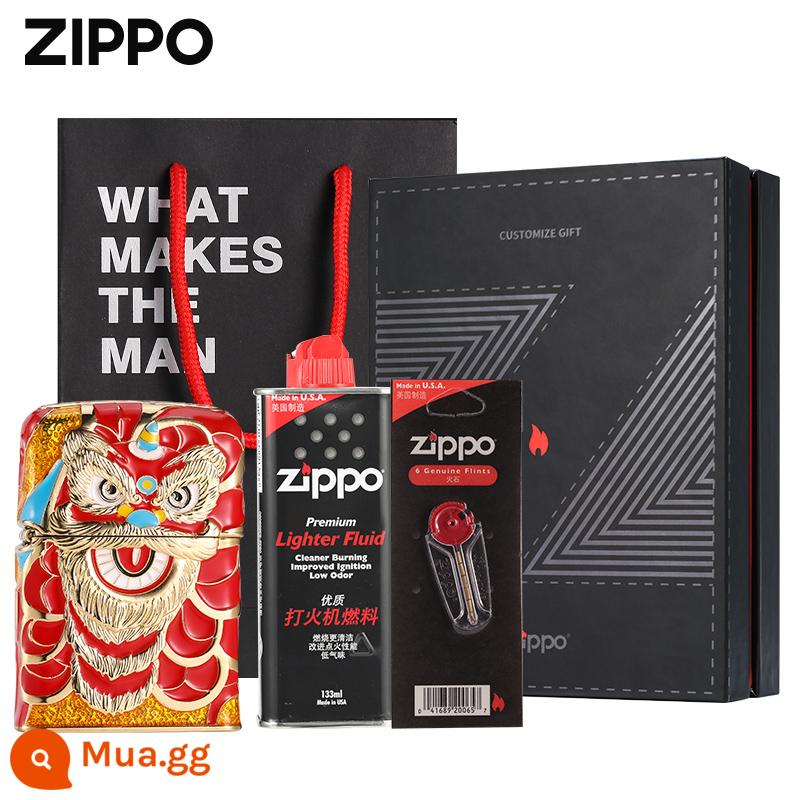 Zippo Chính Hãng Chính Hãng Bật Lửa Hongyun Cầm Đồ Nặng Máy Độc Lập Số Kho Báu Chính Hãng Chống Gió Dầu Hỏa Quà Tặng - Chúc may mắn - Vàng [Hộp quà mang tên Z]