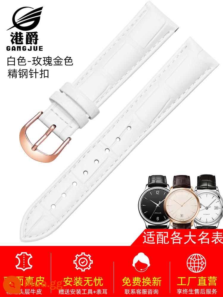 Dây đồng hồ Gangjue nữ dây da khóa bướm phù hợp với CASIO Longines Tissot dw Mido dây da bò nam - Khóa chốt vàng hồng trắng★ Đi kèm bảo hiểm vận chuyển + dụng cụ tháo lắp + bảo hành 180 ngày