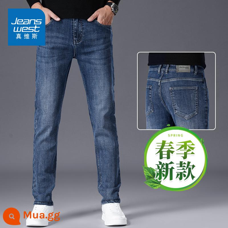 Jeanswest Mùa Thu Đông Quần Jean Nam Thẳng Mỏng Co Giãn Quần Nam Mùa Xuân 2024 Mới Dài Quần - Xanh H [Phong cách mới mùa xuân]