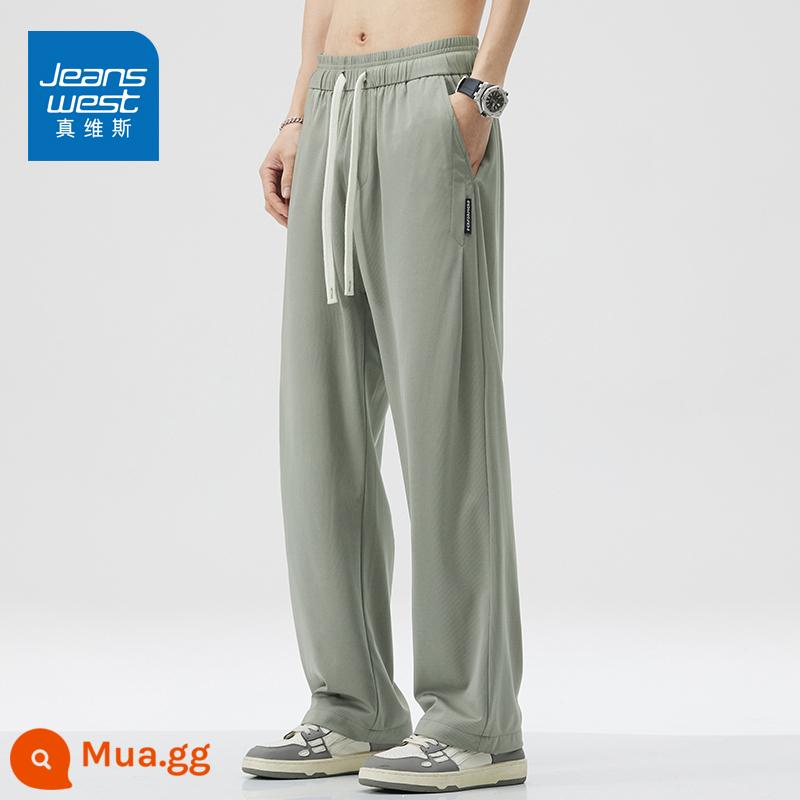 Quần Jeanswest Băng Lụa Nam Mùa Hè Phần Mỏng Rời Tất Cả Các Trận Đấu Quần Thẳng Nam Quần Thường Quần Thể Thao - 8009 xanh nhạt [phong cách mùa hè]