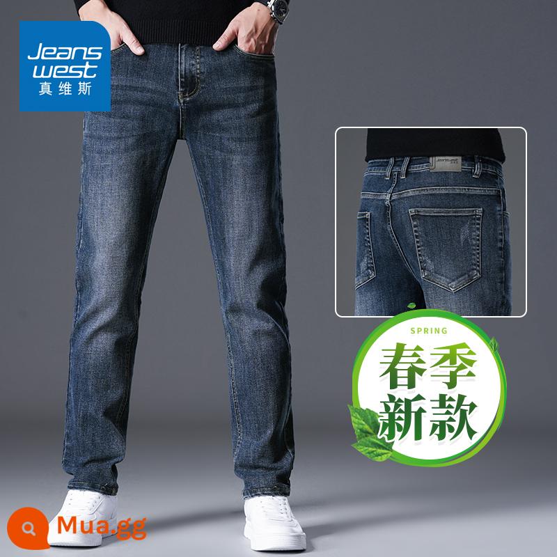 Jeanswest Mùa Thu Đông Quần Jean Nam Thẳng Mỏng Co Giãn Quần Nam Mùa Xuân 2024 Mới Dài Quần - Xanh xám H [Phong cách mới mùa xuân]