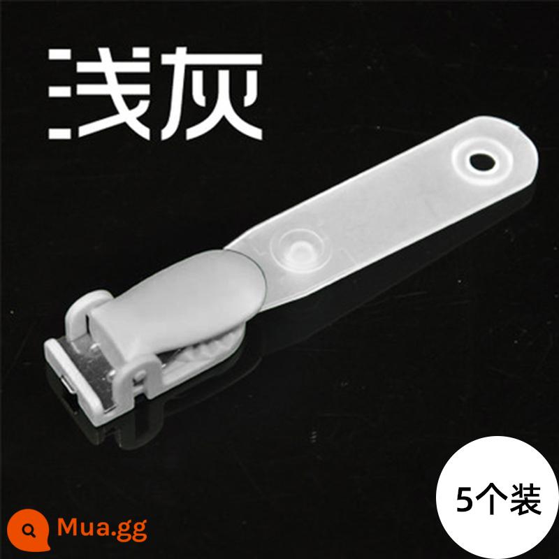 Ruipu Liba kẹp màu clip lật thẻ làm việc thẻ sinh viên thẻ khóa kẹp y tá thẻ làm việc huy hiệu treo thẻ xe buýt - Gói 5 màu xám nhạt