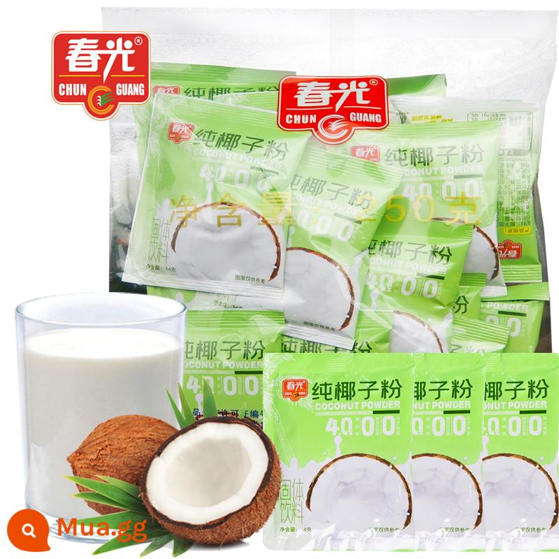 Bột dừa Đặc sản Hải Nam Bột dừa nguyên chất Chunguang 400g không thêm đường bột cốt dừa không đường để pha đồ ​​uống bột dừa - [Số lượng lớn] Bột Dừa Nguyên Chất 250g (18 gói)