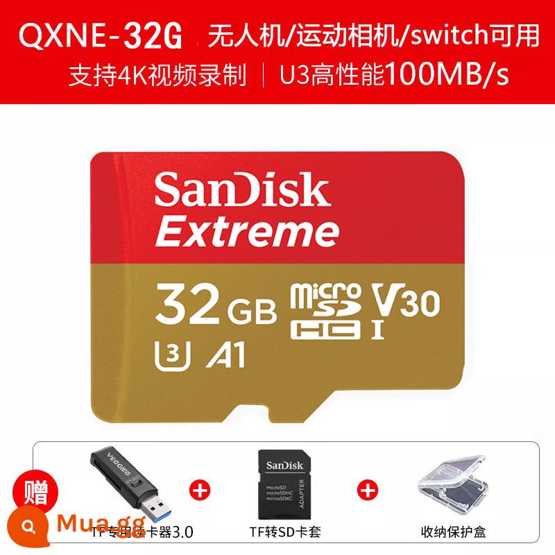 Thẻ Nhớ 64G Ống Kính Chụp Ảnh Giám Sát SanDisk SD Tốc Độ Cao Máy Bay Không Người Lái Fat32G Lái Xe Đầu Ghi Lưu Trữ Thẻ TF - Đầu đọc thẻ 32G+3.0 [Đặc biệt dành cho giám sát/máy bay không người lái/Camera hành động]